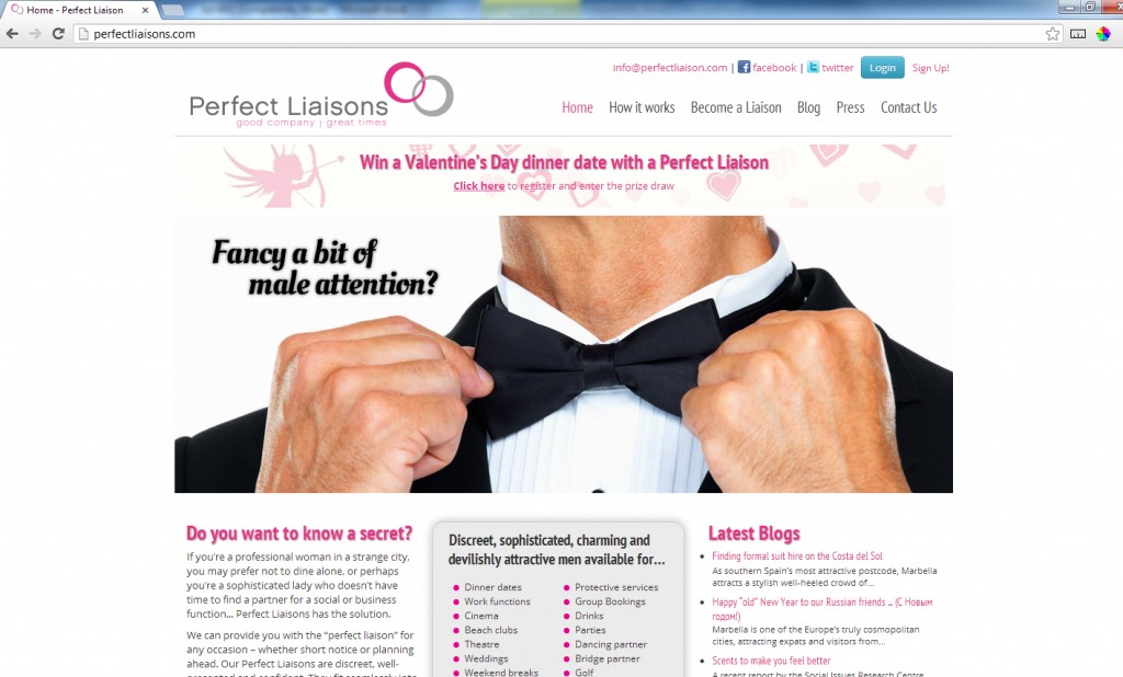 New website launch Perfect Liaisons created by Redline Company