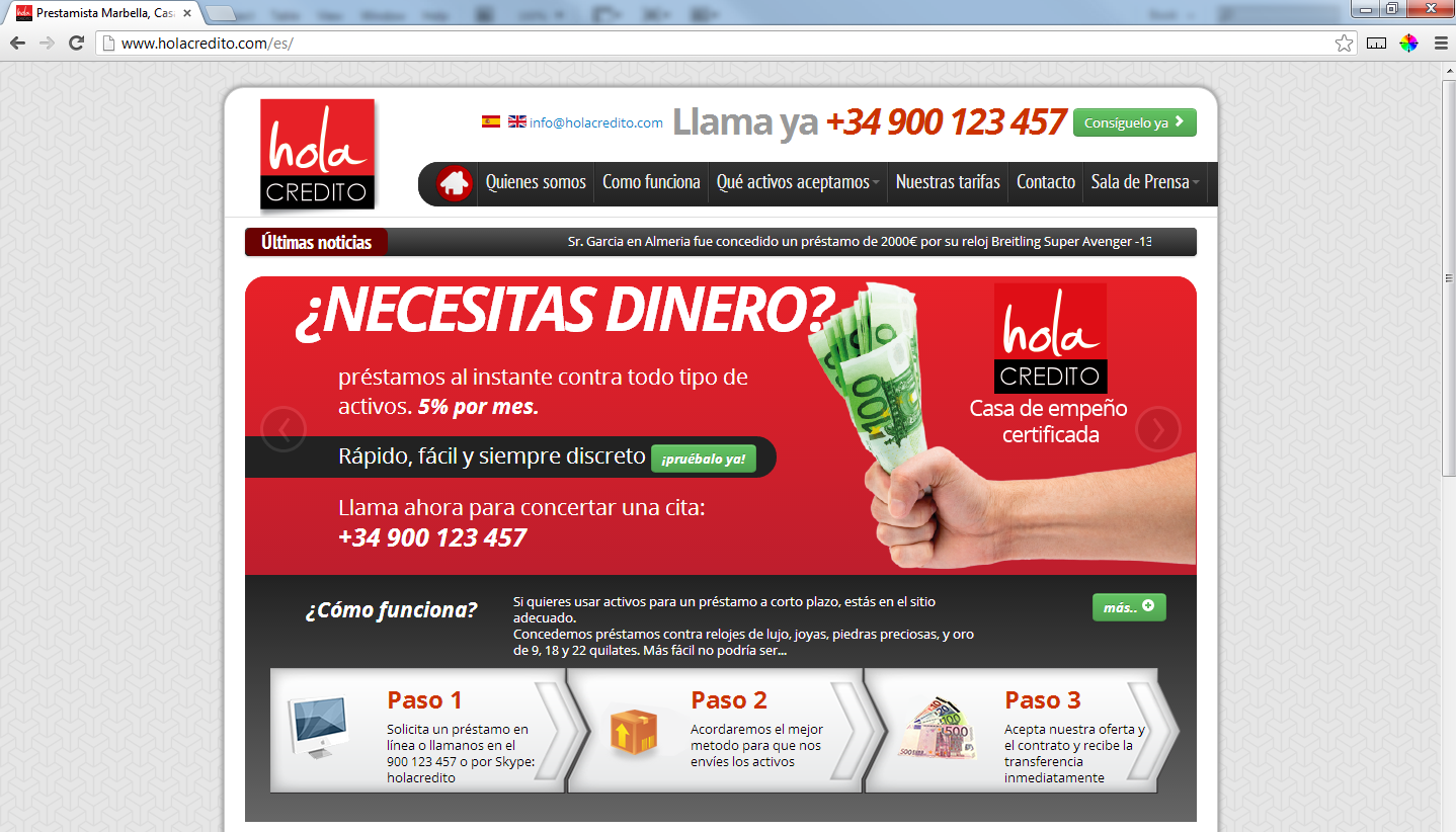 New website launch Hola Credito created by Redline Company