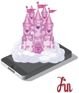 Pînk castle on mobile phone created by Redline Company