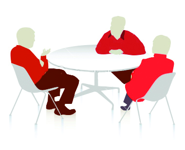 Three man sitting around table - Redline Company