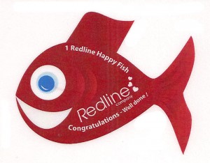 Red fish with Redline logo created by Redline Company